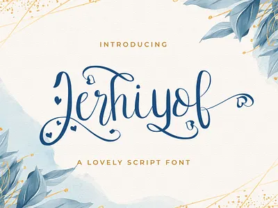 Jerhiyof - Lovely Script Font calligraphy casual elegant feminime handdrawn handlettering handwritten ligature lovely luxury modern script signature stylish whimsical