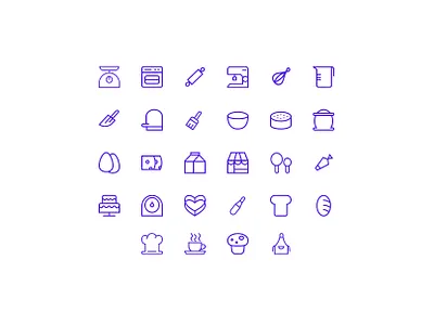 Cooking icons design iconset illustration ui vector
