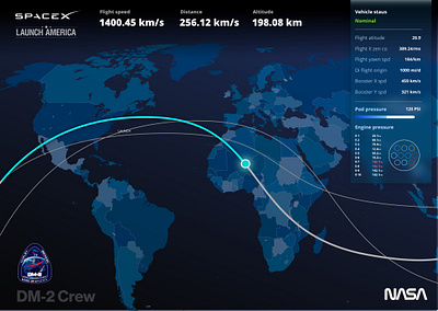 SpaceX NASA Flight Plan blue flight future missioncontrol sketch space spaceship spacetravel spacex ui usa ux