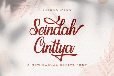 Seindah Cinttya - Casual Script Font calligraphy casual elegant feminime handdrawn handlettering handwritten ligature lovely modern script signature stylish whimsical