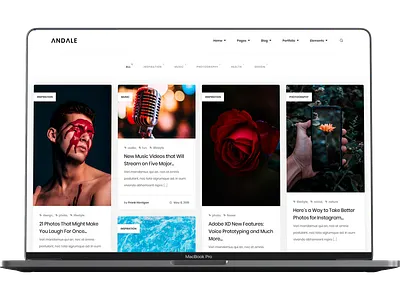 Andale - Creative HTML5 Portfolio Template animation blog creative design envato javascript themeforest tweenmax ux wordpress