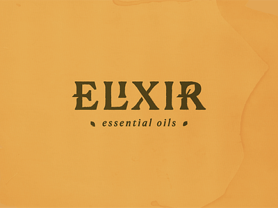 Elixir — Logotype brand brand design branding company logo elixir green logo hand made identity design leaf logo lettering logo logo design logotype logotypes natural logo nature logo oil logo potion wordmark wordmark logo