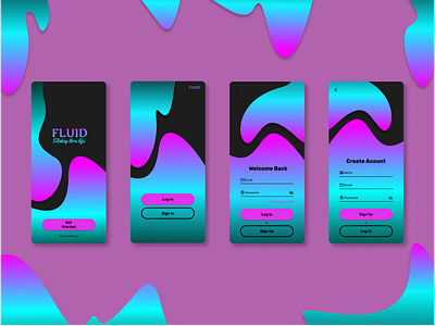 Fluid Pink - Sing up Page app app design app designer application art blue branding design dribbble fluid fluid art fluid design iphone log in mobile mobile app mobile ui pink sign in signup