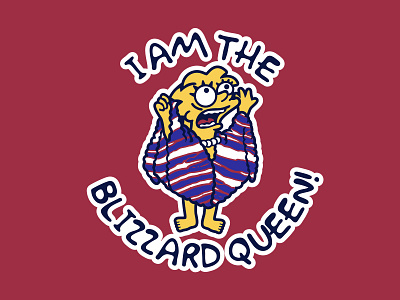 Lisa Simpson Blizzard Queen 90s bills mafia buffalo buffalo bills football illustration mashup national football league nfl parody retro simpsons sports the simpsons vector vintage