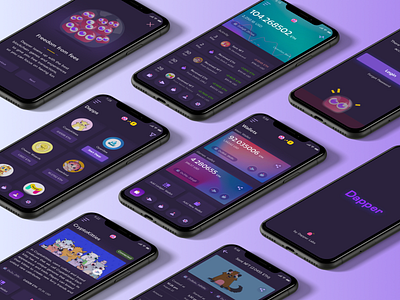 Cryptocurrency wallet app banking app blockchain crypto crypto wallet cryptocurrency dark theme decentralized app finance fintech app mobile ui wallet wallet ui