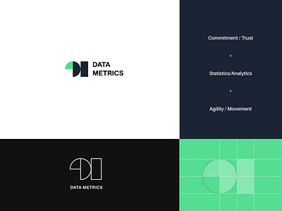 Data Metrics Logo Concept branding colors creative creative agency data design icon logo technology typography vector