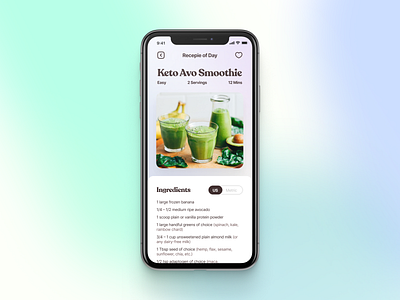Yet Another Recepie App app avocado figma food fresh ingredients ios iphone recipe serif