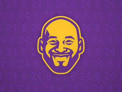 8🏀24 design face illustration kobe logo sports