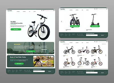 GreenBike Redesign design ebike ecommerce minimal responsive website sketch ui