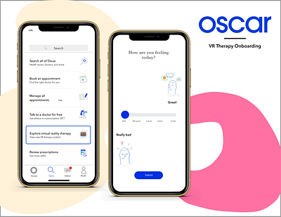 Oscar Health VR Onboarding health app healthcare invision onboarding ui sketch ui ux design virtual reality vr