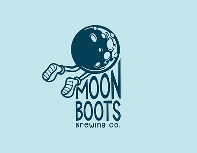 Moon Boots Brewery Logo adobe illustrator brewery design illustration logo moon