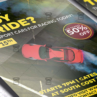 Car Racing - Flyer PSD Template psd flyer