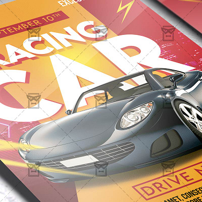 Drag Racing - Flyer PSD Template psd flyer