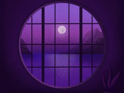 Moonlight animation design graphic design illustration logo moon pantone procreate twilight