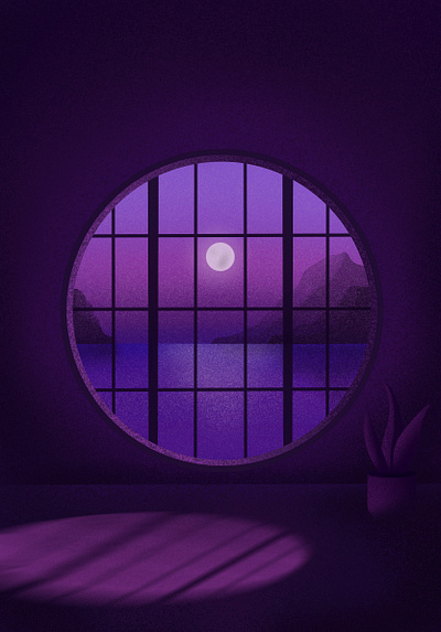 Moonlight animation design graphic design illustration logo moon pantone procreate twilight