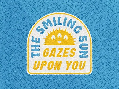 Smiling Sun Sticker character hobeaux optimism patch pointillism sticker sun texture true grit texture supply