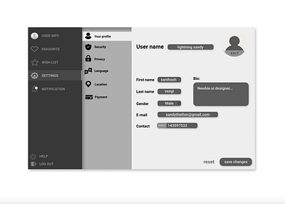 Settings Page dailyui design settings page settings ui ui web