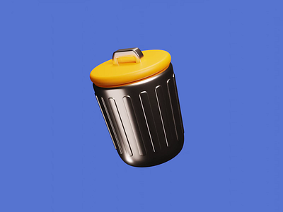 Trash Bin 3D icon 3d animation art blender branding icon icons illustration isometric light lighting low poly lowpoly render