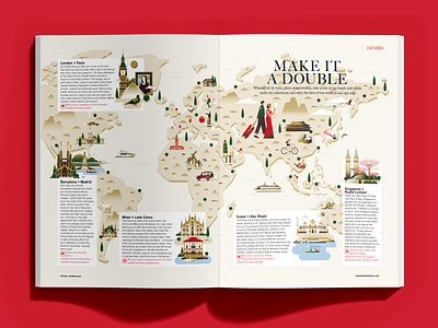 Mandarin Oriental Map architecture asia building castle city editorial europe flat gradient holiday illustration london magazine map minimal simple singapore travel vector world