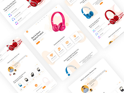 Product Landing Page clean creative headphones landing page online shop online store online store commerce product landing page smart devices ui design