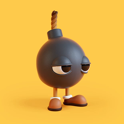 Farting Bomb in Action 3d animation bomb illustration