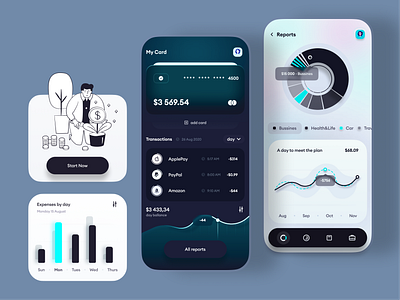 Banking & Finance App 2020 trend app application bank bank app bank card banking change coins design finance finance app flat graphic ios ios app minimal ui ux web