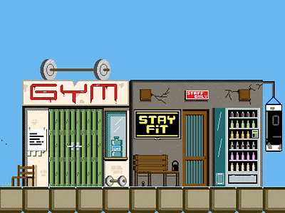 Homie The Game - Gym aseprite building design digital illustration digitalart illustration indiedev pixelart pixelartist