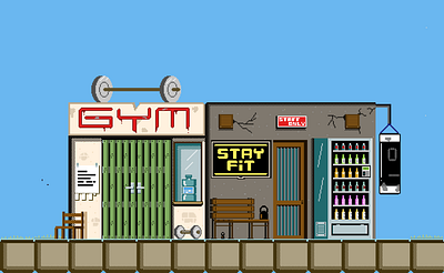 Homie The Game - Gym aseprite building design digital illustration digitalart illustration indiedev pixelart pixelartist