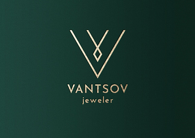 VANTSOV JEWELER LOGO branding design diamond flatdesign illustration jewelery logo logofolio logofont logomark portfolio typography vector