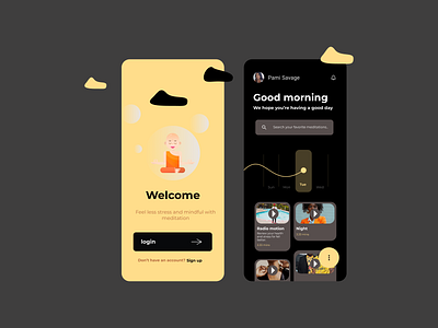 Meditation app app figma illustration meditation product page ui ux website design wellbeing wellness wellness center