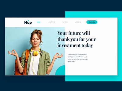 Hup Interface design finalcial interface investing landingpage ui visual