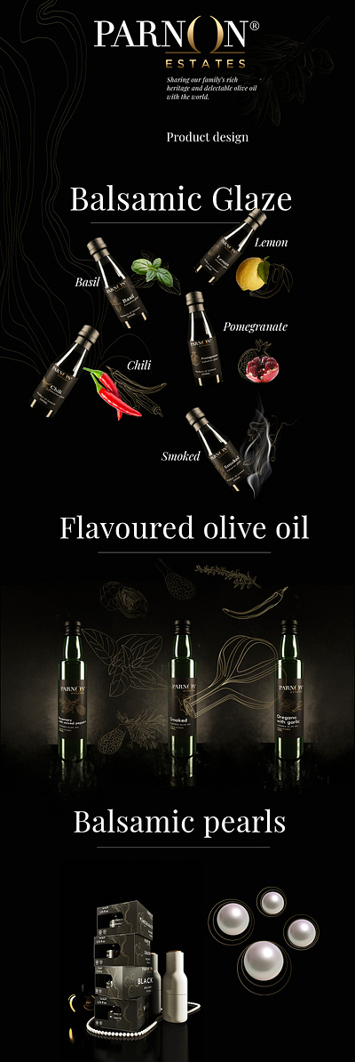 Parnon Behance 3dmax balsamicglaze design food illustration label label design label packaging labeldesign oliveoil pack packagedesign packaging design renders vector vray