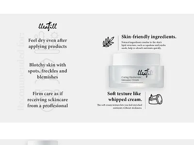 Lleafill landing page cosmetics design skincare ui ui ux uiux ux webdesign webdesigner