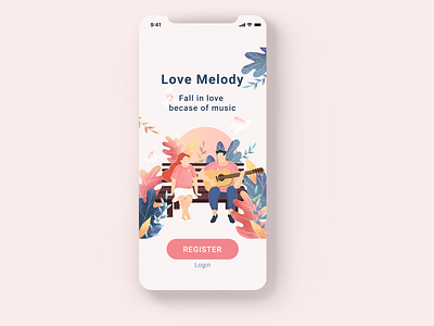 Dating app Landing Page branding dating app dating website design illustration illustrator landing page login mobile app mobile app design mobile ui registration ui design ux design uxui