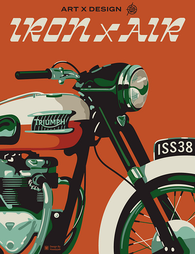 Iron & Air Art and Design Issue Cover Illustration bonneville chrome hoodzpah illustration motorcycle retro triumph