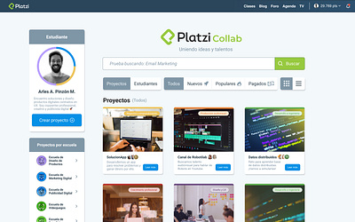 Platzi Collab: Proyectos app design diseño icon platzi ux web webdesign