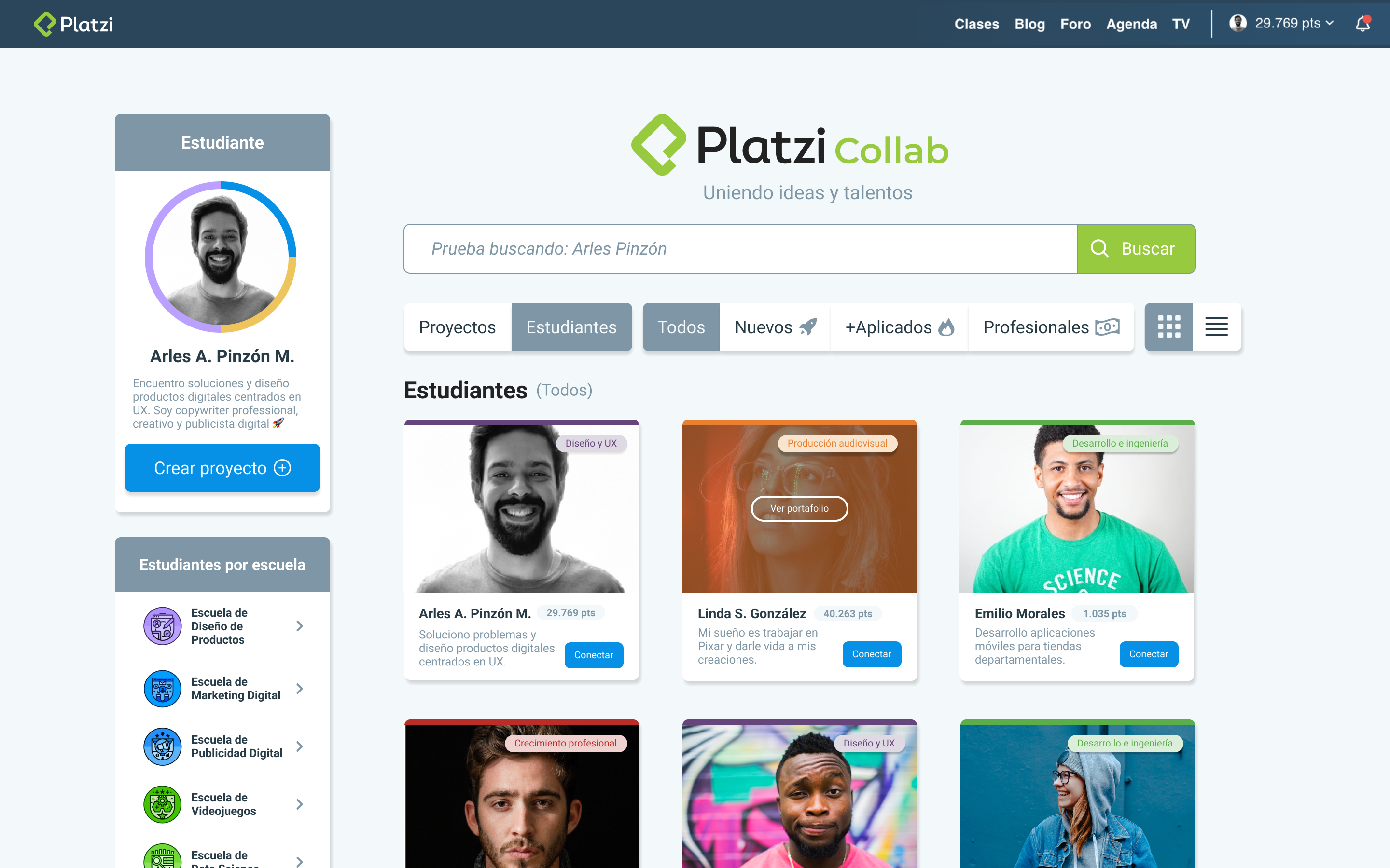 Example of Platzi Collab