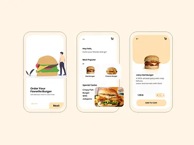 Burger Shop app art design flat illustration landingpage minimal ui ux xd