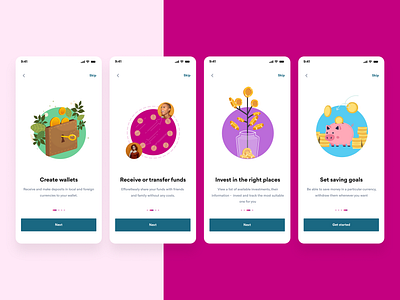 Onboarding for Pamoja dailyui design mobile app mobile app design mobile ui onboarding onboarding ui payment payment app ui