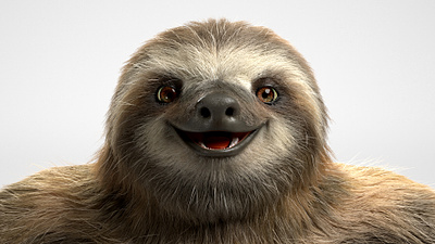 3d sloth model 3d 3d modeling animation facial rigging fur rendering rigging texturing
