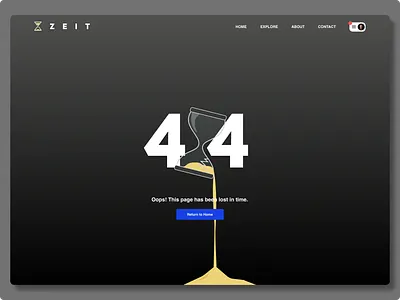 Time Travel 404 Error Page - Daily UI 008 008 404 404 page 404error branding brandon aristizabal dailyui design figma figmadesign timetravel ui ux vector zeit