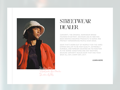 Carhartt branding carhartt design landing minimal ui ux valentin semes web webpage website