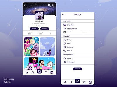 Daily UI 007 - Settings dailychallenge dailyui dailyui007 design figma interface mobile settings settings ui ui ux ui