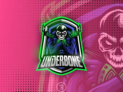 Underbone esport logo badge design emblem esport game gaming gaming logo graphic head icon illustration logo mascot sign skull sport symbol team twitch vector
