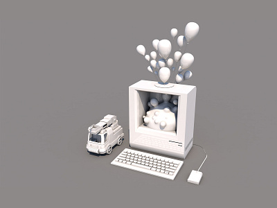 气球机器 design dribbble illustration ui 设计