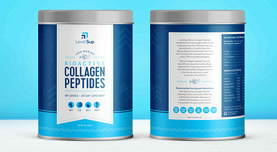 LevelSup brand identity branding collagen graphic design illustration packaging design supplements vitamins