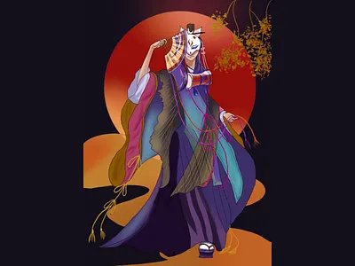 Painting practice 玉藻前练习 colorful design drawing game art illustration mask
