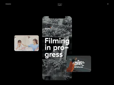 Gonu production - Mobile clean design filming graphic minimal mobile production typography ui ux web website
