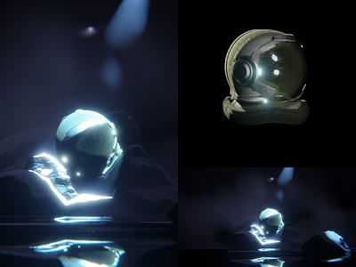 Long Forgotten 3d 3d art art astronaut blender blender3d fog helmet lighting snow space texturing