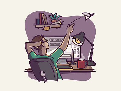 Freelance Life desk freelance home icon illustration illustrator linework office vector